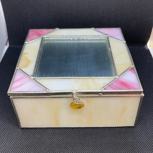Stain glass mirror trinket box